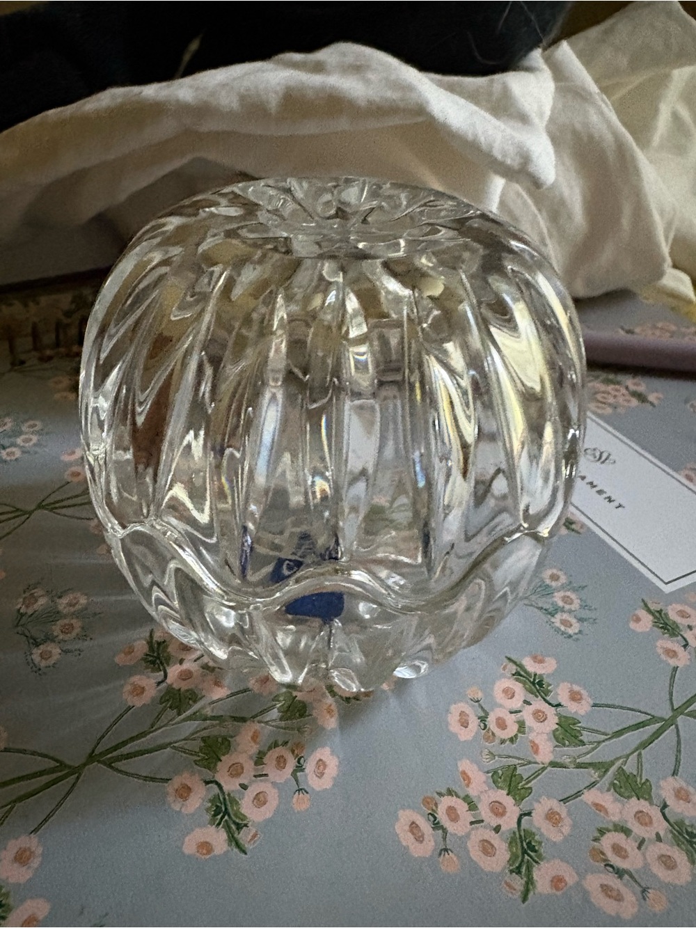 Crystal Trinket Glass Bowl with Cover .  Lovely to gift a gift in!